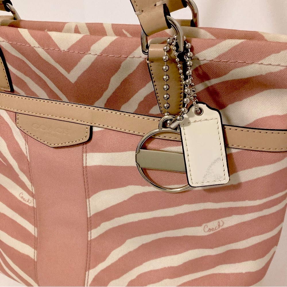 Coach Pink Zebra Print Tote - Picture 10 of 12